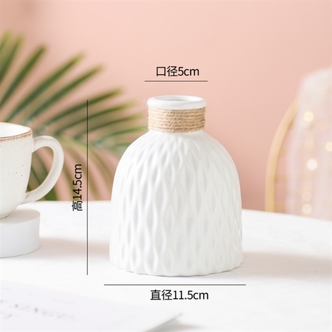 A200 Bình hoa cổ nhỏ màu trắng nhỏ