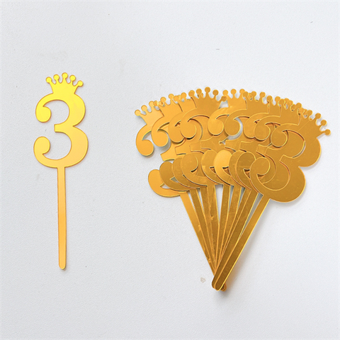 Set 10 mica SỐ 3 màu VÀNG