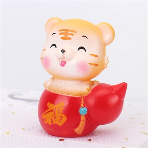 Đồ chơi trang trí Hổ ngồi hồ lô nhắm mắt