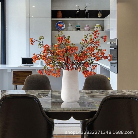 Cành quả Phát Tài (70cm 10 chùm) Màu CAM