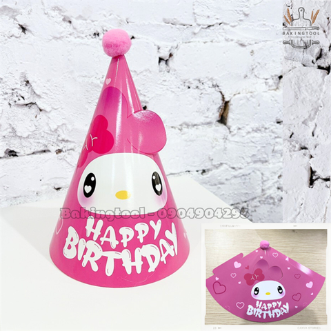 Mũ sinh nhật giấy bông chóp - MELODY (Set 10)