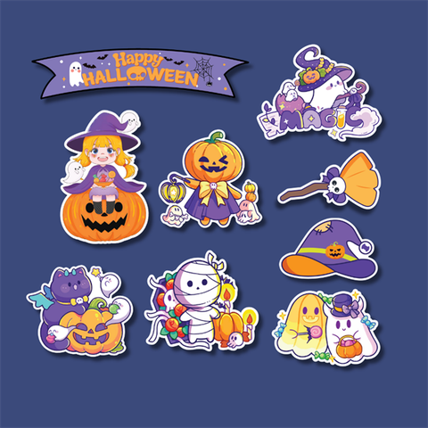 Set que giấy HLW - Bé gái bí ngô Mũ tím