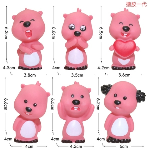 Đồ chơi Bộ 6 hải ly LOOPY nhựa CỨNG BÓNG