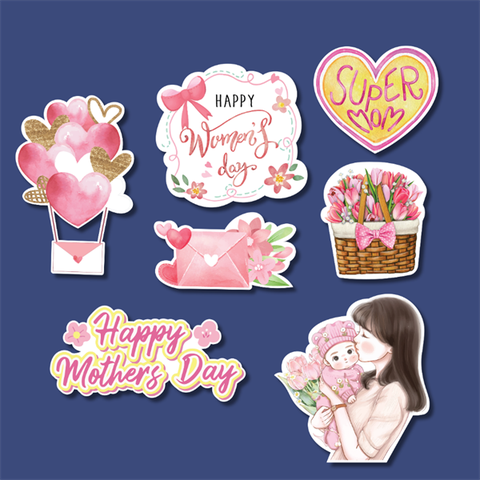 Set que giấy PN- phụ kiện hồng Mẹ con SUPPER MOM (combo 2)