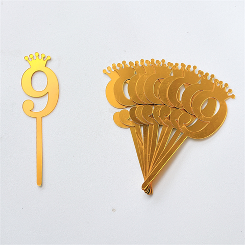 Set 10 mica SỐ 9 màu VÀNG