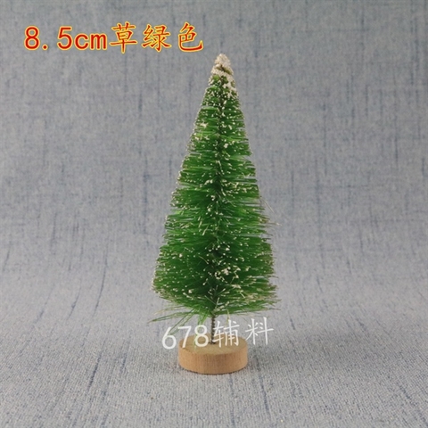 MC - Set 5 Cây thông XANH LÁ đế GỖ 8,5CM