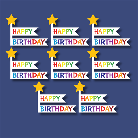 Set que giấy cờ hpbd sao vàng -  20 que