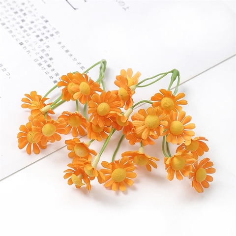 Set 10 chùm hoa CÚC TANA VẢI tông màu CAM (50 bông)