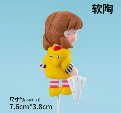 Que SLC kute bé GÁI áo vàng cầm ô