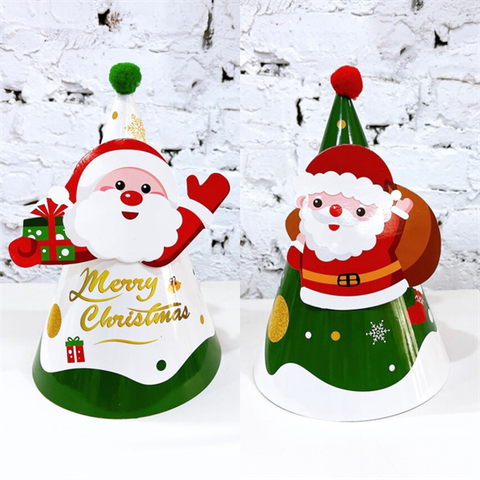 Set 5 mũ MC NOEL CHÓP BÔNG nền XANH mix mẫu