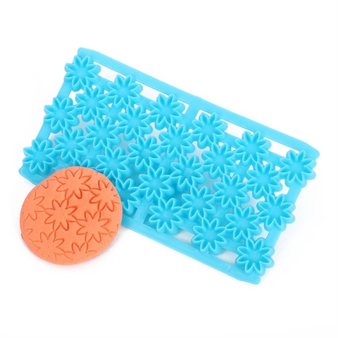 Khuôn nhấn tạo vân bánh màu XANH họa tiết HOA 8 CÁNH NHỌN Mẫu 14