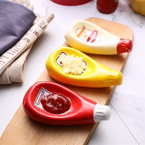 Đĩa gia vị hình sốt Mayonnaise (màu trắng)