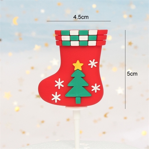 MC - kute  noel tất đỏ 1 mặt 5cm