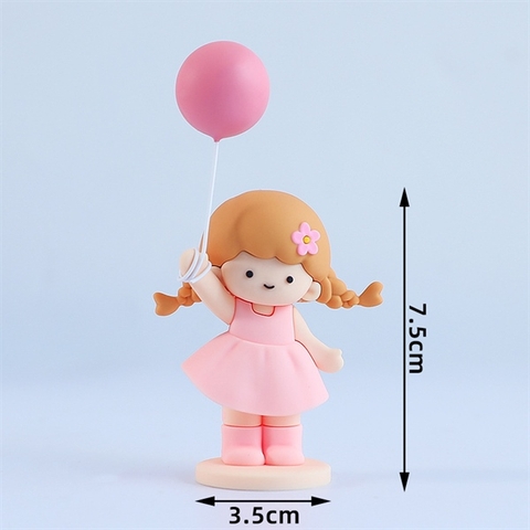 Kute siêu cấp bé gái váy HỒNG NHẠT cầm bóng bay