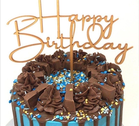 @Topper mica HPBD uốn lượn NHỎ vàng