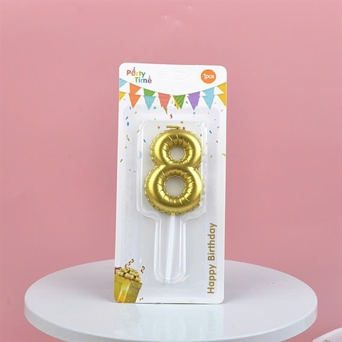 Set 10 NẾN BÓNG BAY số 8 màu vàng