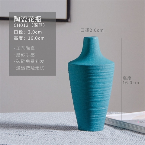 BH3- Bình hoa vỏ sò màu xanh cổ vịt 16cm*2cm