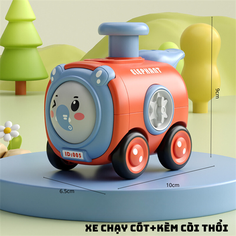 Đồ chơi TÀU THỔI CÒI màu ĐỎ nhựa đẹp CHẠY CÓT