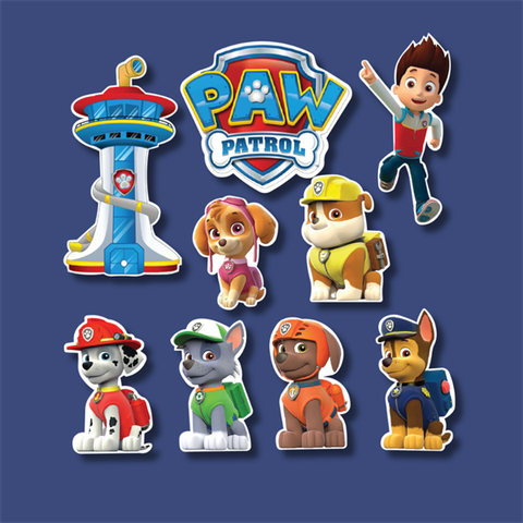 Set que giấy- 6 chó cứu hộ+ người + tháp PAW (combo 2)