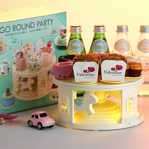 Vòng quay bánh 1 tầng hình TRÒN 22*10,5cm kèm ĐÈN
