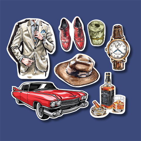 Set que giấy MEN xe-dolla- rượu