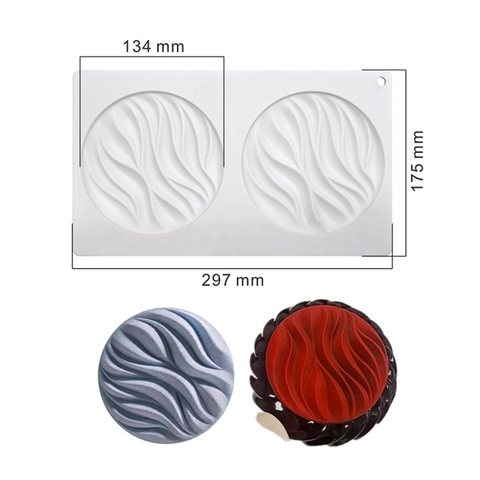 Khuôn F nhựa dẻo tạo hình 2 vòng tròn sóng DK 13.4cm