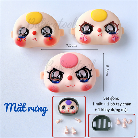 Set MẶT + TAY CHÂN Baby three MẮT RƯNG