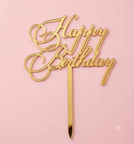 Topper mica HPBD HB uốn lượn vàng