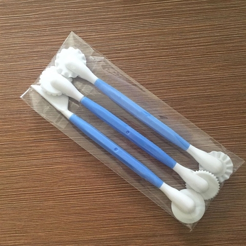 DỤNG CỤ FONDANT 3 CHI TIẾT NHỰA MÀU XANH