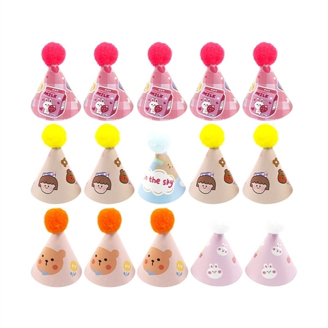 Set 15 MŨ MINI CHÓP BÔNG ( đã gắn sẵn) mã B