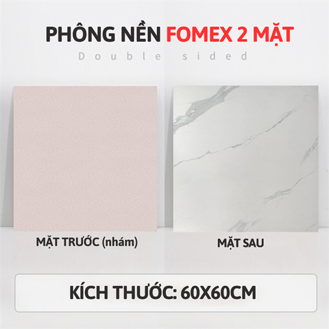 Tấm phông nền fomex hai mặt 60*60cm - VÂN GẠCH + KEM (nhám)