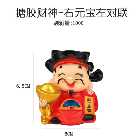 TẾT- Trang trí ông thần tài ÔM THỎI VÀNG- CẦM CÂU ĐỐI