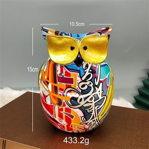 A63- Cú Décor sắc màu cam hồng đỏ size trung