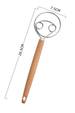 Dụng cụ đánh bột - đánh trứng cầm tay cán gỗ