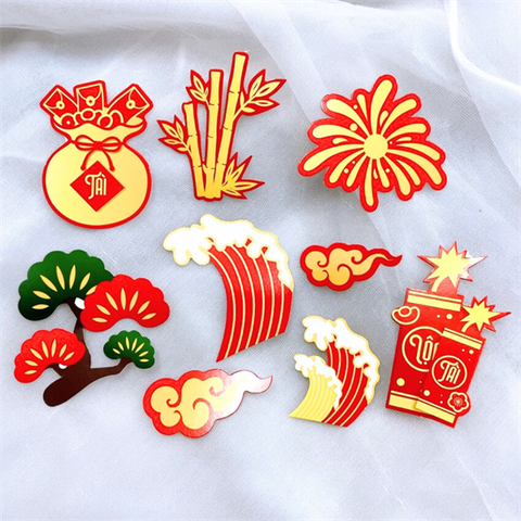 Set que giấy - TẾT  sóng tre pháo hoa..