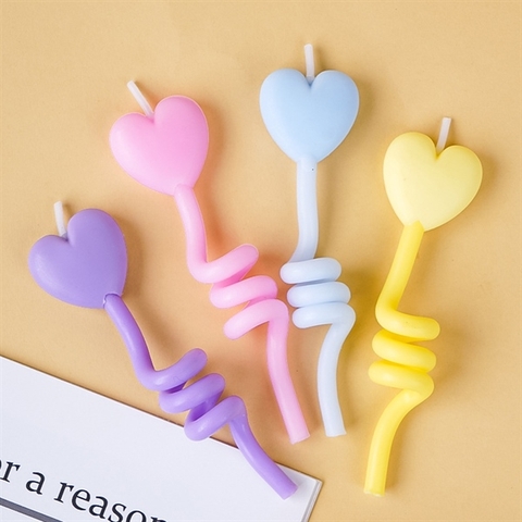 Set NẾN XOẮN TIM SẮC MÀU mới vỉ 4 que