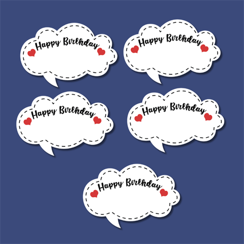 Set 50 tag giấy HPBD đám mây