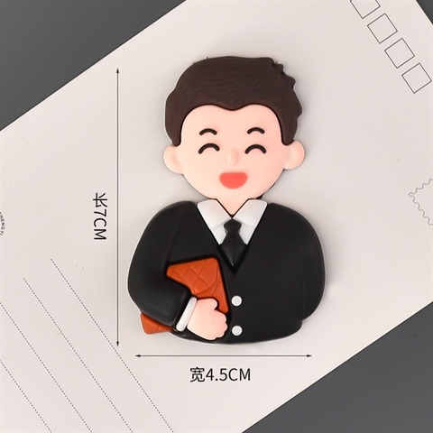 Que kute boss áo đen cầm ví nâu NHỰA DẺO