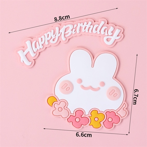 Set kute HPBD MẶT THỎ + HOA