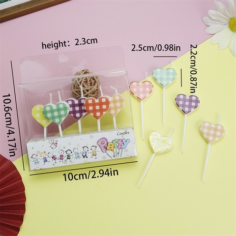 Set 5 nến TIM KẺ sắc màu ( vỉ)