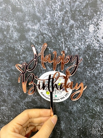 Topper mica HPBD tim lệch B HỒNG