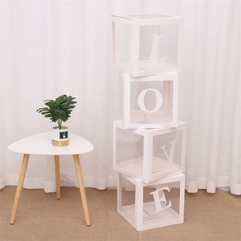 Hộp chữ trong decor tiệc - LOVE trắng