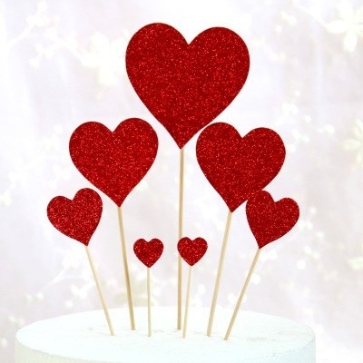 Que cắm tim giấy to nhỏ ĐỎ ĐÔ (hàng đẹp)