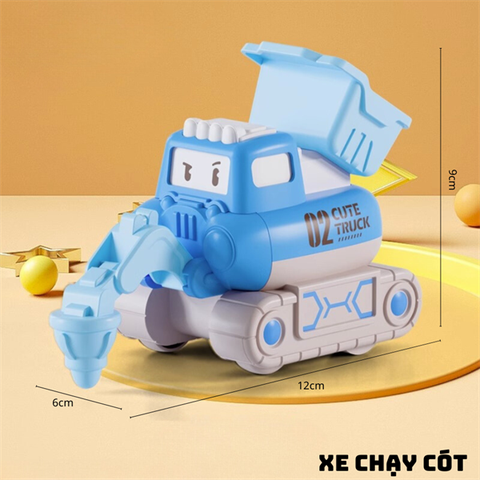 Đồ chơi XE KHOAN BÊ TÔNG màu XANH DƯƠNG nhựa đẹp CHẠY CÓT