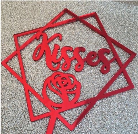 Topper mica Kisses đỏ