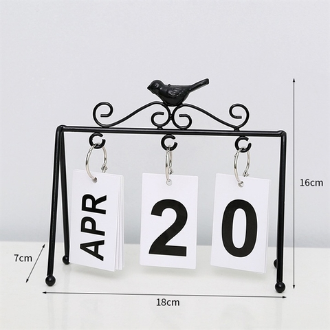 Lịch treo sắt gắn chim 16*18*7cm - ĐEN