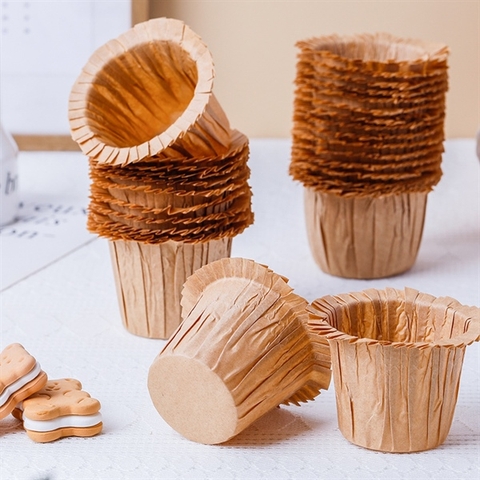 Lót cupcake GIấy NÂU SỮA miệng rộng (Lốc 50)