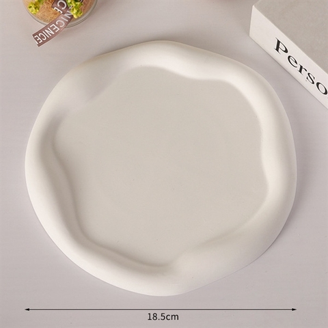 Đĩa decor bông hoa trắng sứ 18,5cm