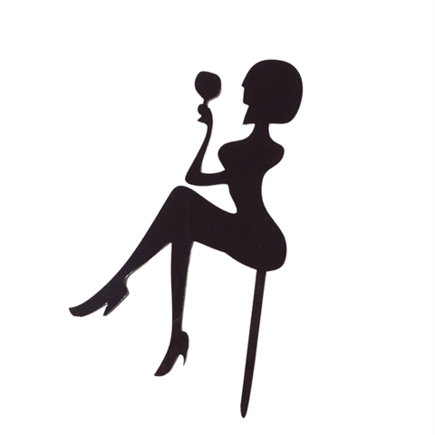 Topper mica cô gái ĐEN +hoa hồng