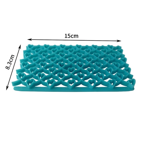 Khuôn nhấn tạo vân bánh màu XANH hình TIM